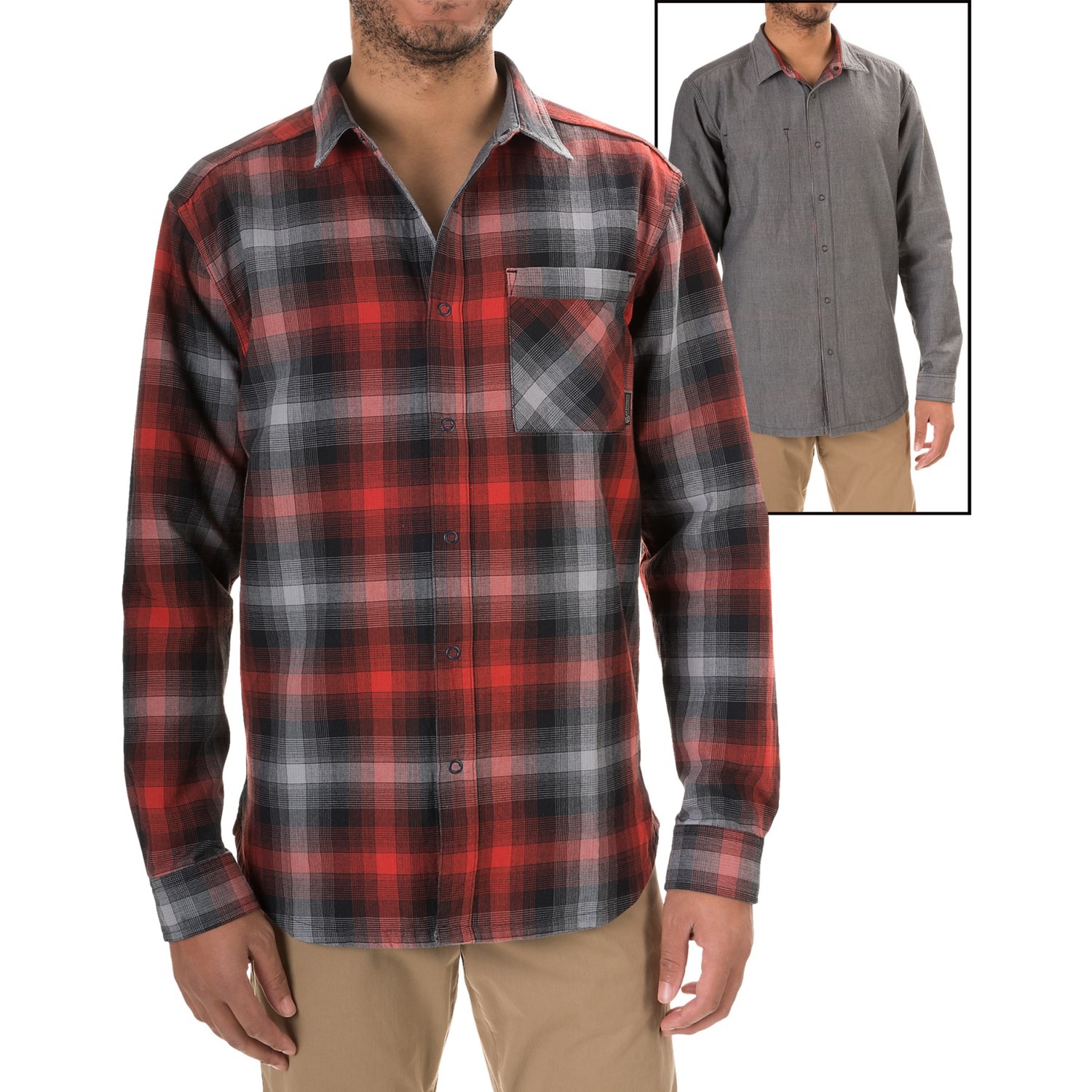 Mountain Hardwear Reversible Plaid Shirt – Snap Front, Long Sleeve (For ...