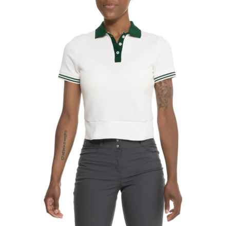 MOVE THEOLOGY Ringer Polo T-Shirt - Short Sleeve in Wispy Clouds/Posy Green