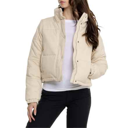 MPG Fascinate Crop Puffer Jacket - Insulated in Papyrus