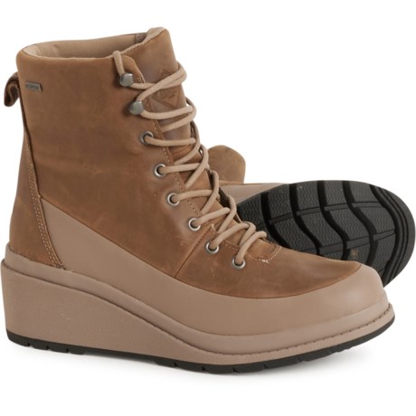 Muck Liberty Wedge Booties - Waterproof, Leather (For Women) in Taupe Leather