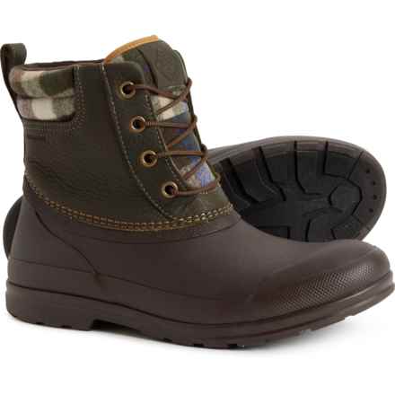 Muck Originals Duck Boots - Waterproof, Insulated, Leather (For Men) in Dark Brown/Dark Olive/Plaid Wool