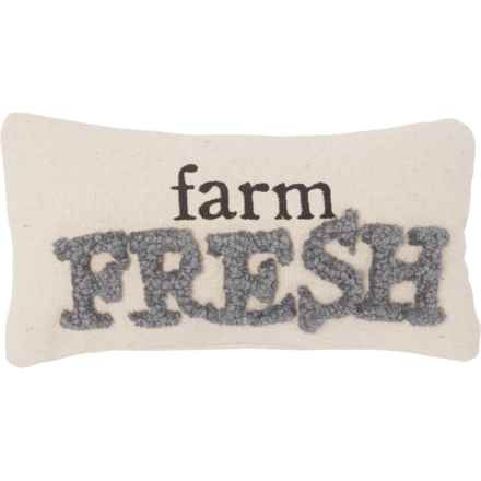 Mud Pie Farm Fresh Throw Pillow 6x12 Hooked Wool In Ivory Multi~p~93cra 01~440~40.2 