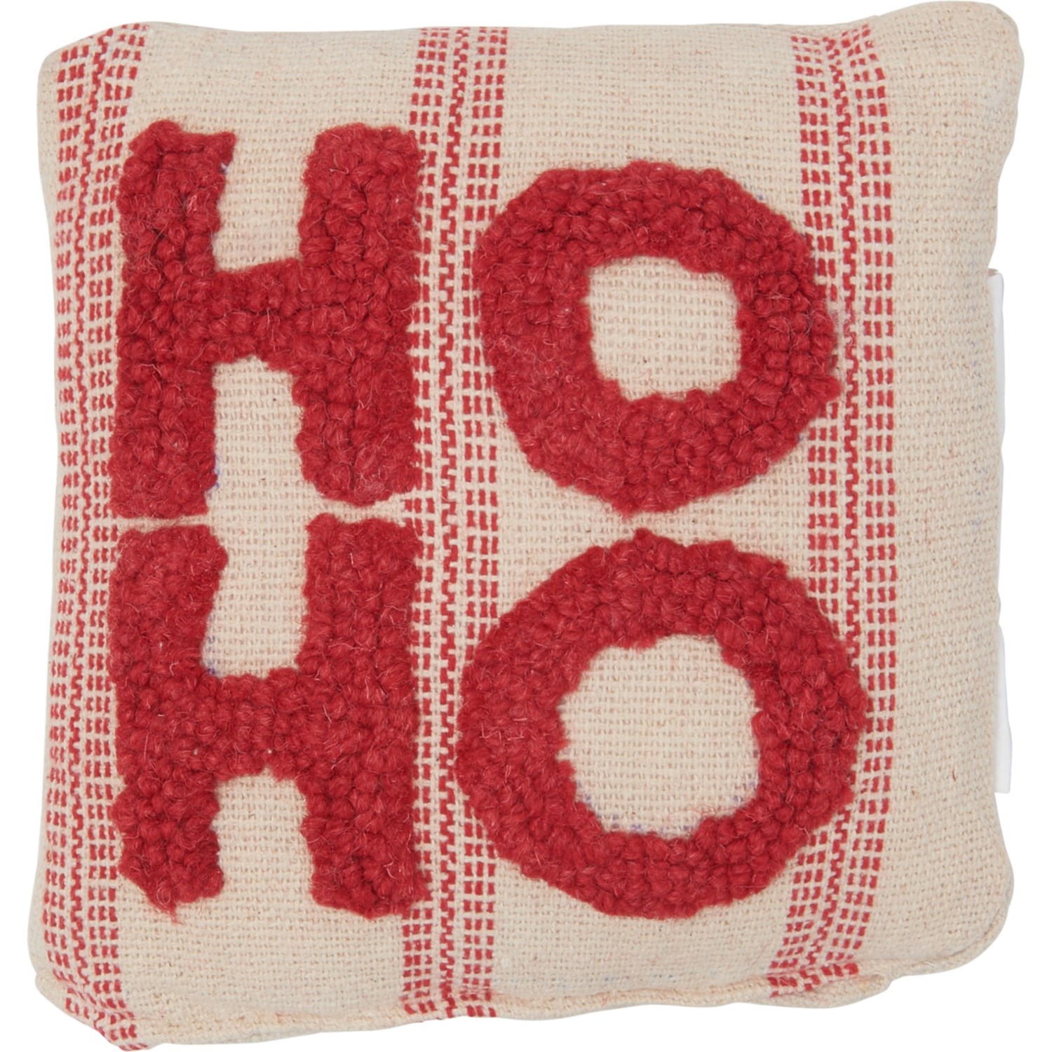 Mud Pie Ho Ho Throw Pillow 8x8”, Hooked Wool Save 50