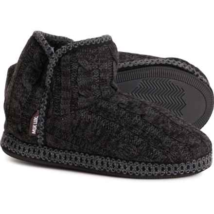 Muk Luks Leigh Slippers (For Women) in Ebony/Dk Grey Heather