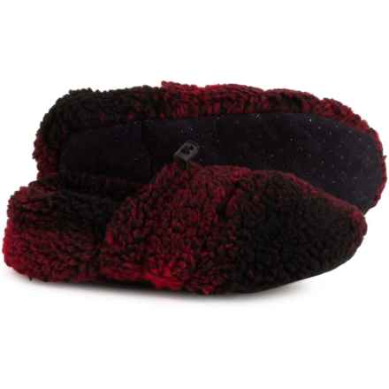 Muk Luks Quilted Sherpa Toggle Bootie Slippers (For Men) in Buffalo Check