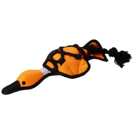 MultiPet Duck Crossrope Dog Toy - Squeaker in Orange/Black