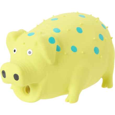 MultiPet Goblet Pig Latex Dog Toy - Medium, 9” in Yellow/Teal