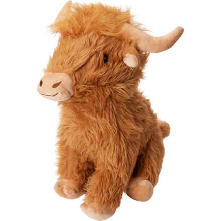 MultiPet Jumbo Highland Cow Dog Toy - 15”, Squeaker in Brown