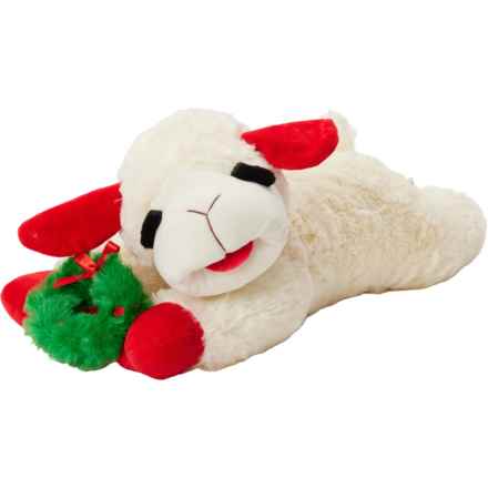 MultiPet Lamb Chop® Holding Wreath Dog Toy - 18” in Wreath