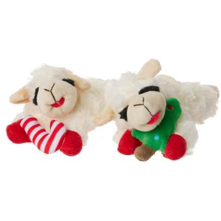 MultiPet Lamb Chop® Tree and Candy Cane Dog Toys - 2-Pack, 6” in Tree/Candy Cane