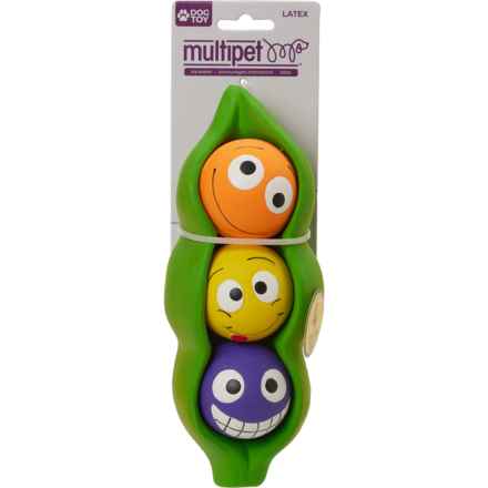 MultiPet Three Peas in a Pod Dog Toys - 4-Pack, 7.5” in Multi