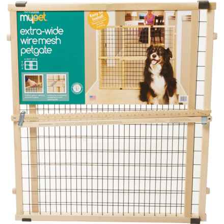 mypet Extra-Wide Adjustable Wire Mesh Pet Gate - 50x31” in Multi