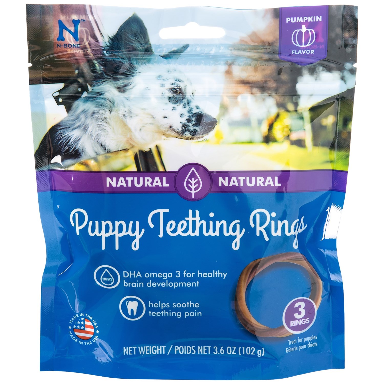 NBone Puppy Teething Ring Pumpkin, 3Pack