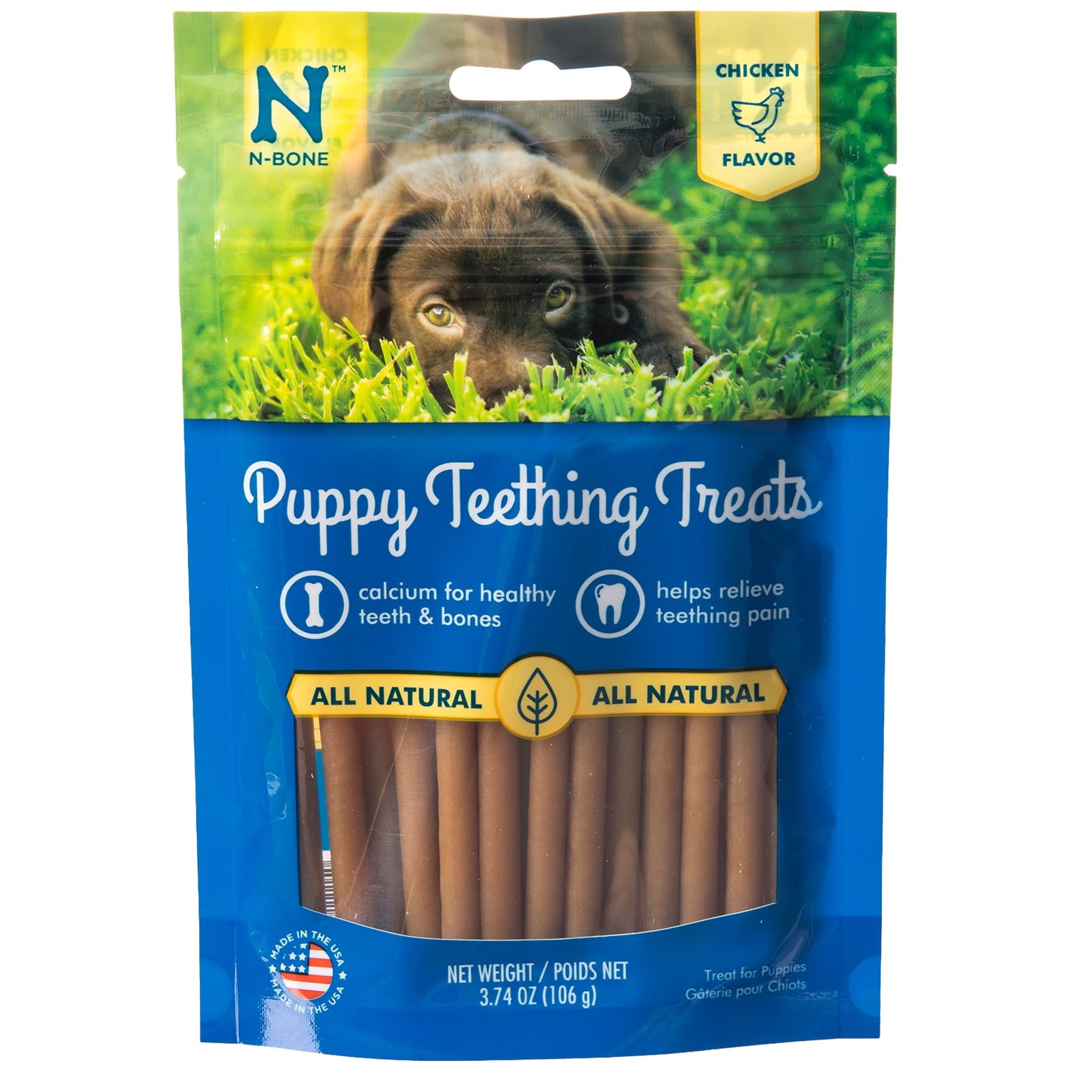 NBone Puppy Teething Treats Chicken, 3.74 oz.