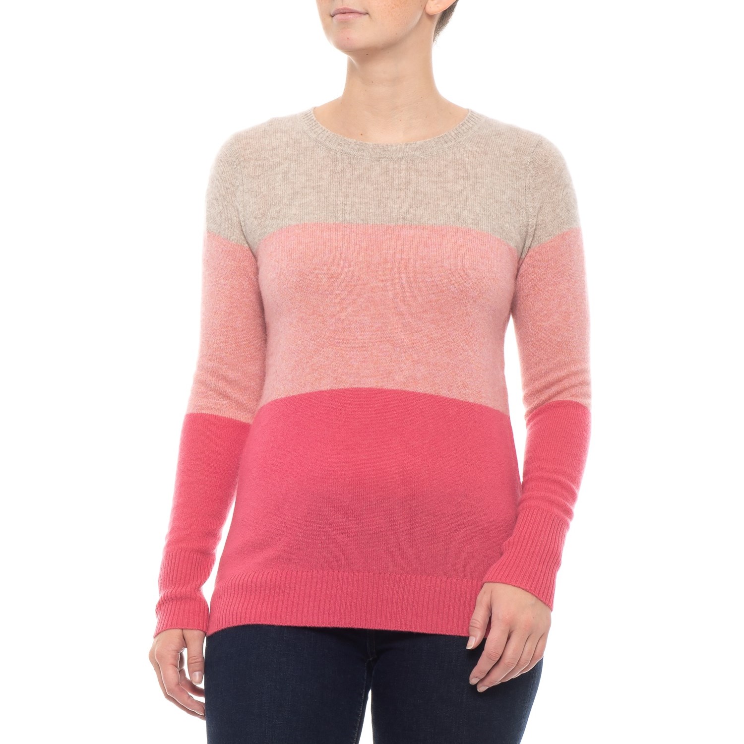 Nanette Lepore Colorblock Shirt – Cashmere, Crew Neck, Long Sleeve (For ...
