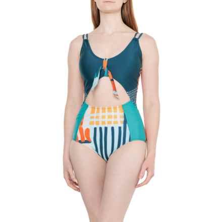 NANI SWIMWEAR Ray High Tide One-Piece Swimsuit in Blue