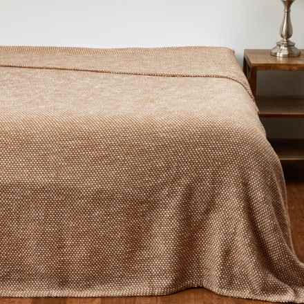 Nate Berkus Full-Queen Two-Tone Cotton Blanket - 90x92”, Camel in Bronze