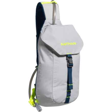 Nathan Limitless Run 6 L Hydration Sling Bag - 25 oz. Reservoir, Vapor Grey-Finish Lime in Vapor Grey/Finish Lime