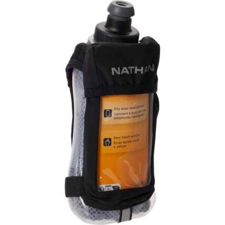 Nathan QuickSqueeze Plus Insulated Handheld Water Bottle with Phone View - 18 oz. in Black/Marine Blue