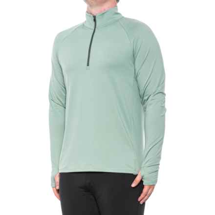 Nathan Sports Tempo 2.0 Shirt - Zip Neck, Long Sleeve in Sage Green