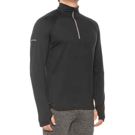 Nathan Tempo Shirt - Zip Neck, Long Sleeve in Black