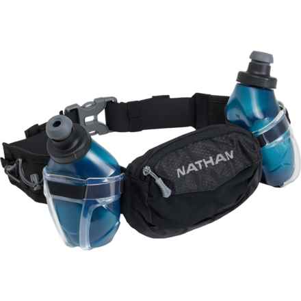 Nathan Trail Mix Plus 2.0 Hydration Belt with Water Bottles in Black/Reflective Silver