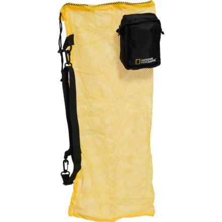 National Geographic Medium Clamshell Mesh Drawstring Bag - 2 Pockets in Yellow/Black