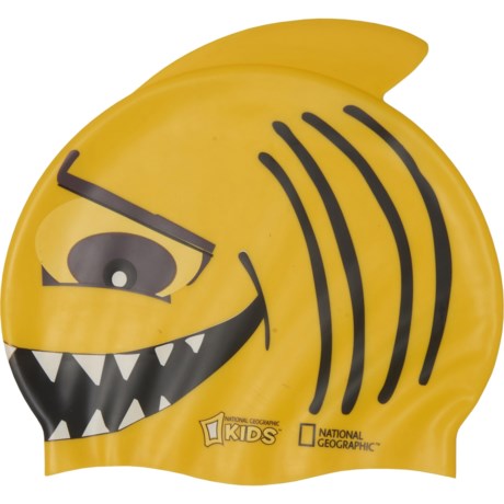 National Geographic Shark Swim Cap (For Boys and Girls) in Yellow