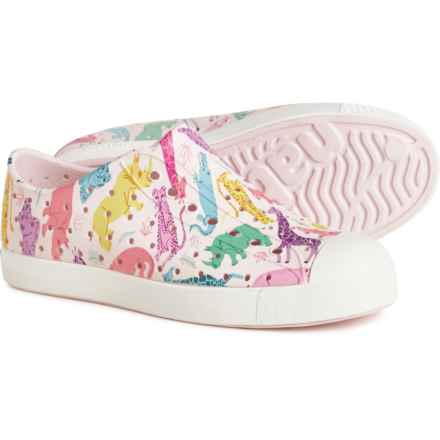NATIVE Boys and Girls Jefferson Sugarlite® Print Shoes - Slip-Ons in Shlwht/Mlkpnk/Seafsfrifrds