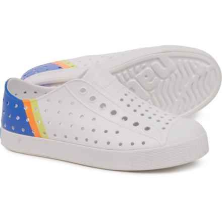 NATIVE Boys Jefferson Sugarlite® Color-Block Shoes - Slip-Ons in Shell White/Shell White/Uv City Celery Block