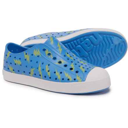 NATIVE Boys Jefferson Sugarlite® Shoes - Slip-Ons in Resting Blue/Shell White/Celery Lightning