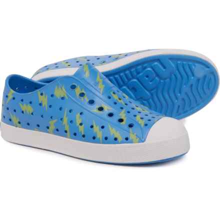 NATIVE Boys Jefferson Sugarlite® Shoes - Slip-Ons in Resting Blue/Shell White/Celery Lightning