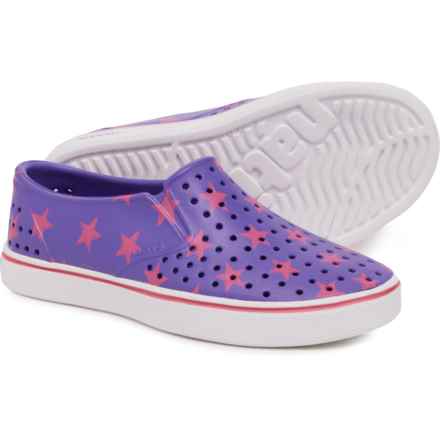 NATIVE Boys Miles Sugarlite® Slip-On Shoes in Starfish Purple/Shell White/Dazzle Stars