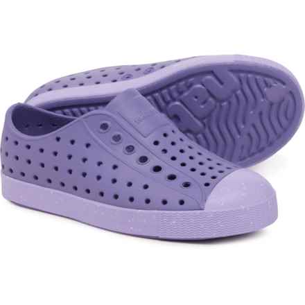 NATIVE Girls Jefferson Bloom Shoes - Slip-Ons in Haze Purple/Healing Purple/Shell Speckle