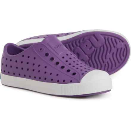 NATIVE Girls Jefferson Shoes - Slip-Ons in Starfish Purple/Shell White