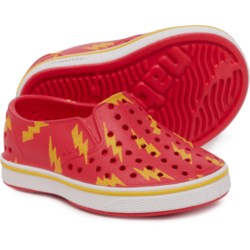 NATIVE Little Boys Miles Sugarlite® Slip-On Shoes in Hyper Red/Shell White/Crayon Lightning