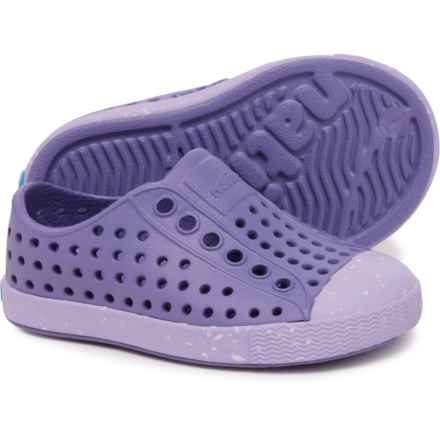 NATIVE Little Girls Jefferson Bloom Shoes - Slip-Ons in Haze Purple/Healing Purple/Shell Speckle