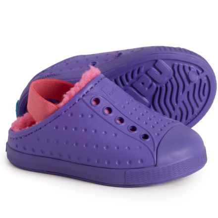 NATIVE Little Girls Jefferson Cozy Glow Shoes in Ultrvlt/Ultrvlt/Dazpnk