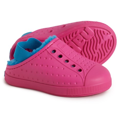 NATIVE Little Girls Jefferson Cozy Shoes in Radpnk/Radpnk/Skybl