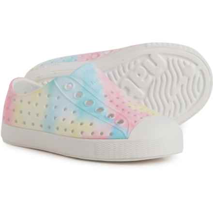 NATIVE Little Girls Jefferson Shoes - Slip-Ons in Shell White/Shell White/Pasttd