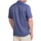 146PU_2 Natural Blue Linen Shirt - Short Sleeve (For Men)