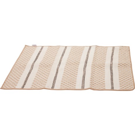 NATURAL COLLECTION Checkerboard Bath Rug with Latex Backing - 27x45”, Natural in Natural