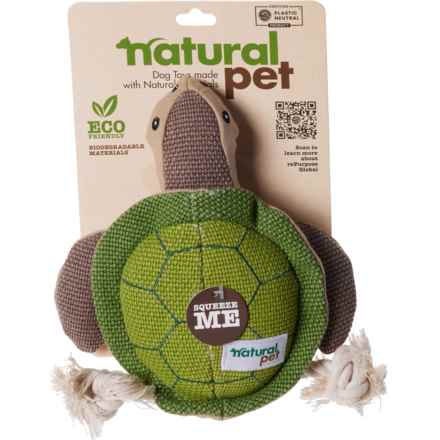 Natural Pet Canvas and Rope Dog Toy - 11”, Squeaker in Turtle