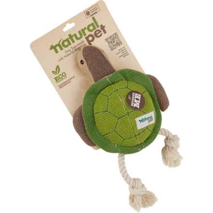 Natural Pet Canvas and Rope Dog Toy - 11”, Squeaker in Turtle