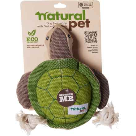 Natural Pet Canvas and Rope Dog Toy - 8”, Squeaker in Turtle