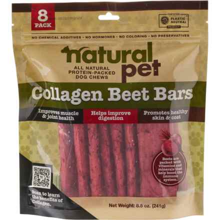 Natural Pet Collagen Beet Bars Dog Chew Treats - 8-Count in Collagen/Beet