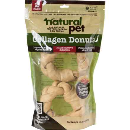 Natural Pet Collagen Braided Donut Dog Chews - 2-Count in Multi