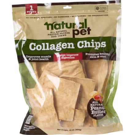 Natural Pet Collagen Chips Dog Chew Treats - 16 oz. in Pb