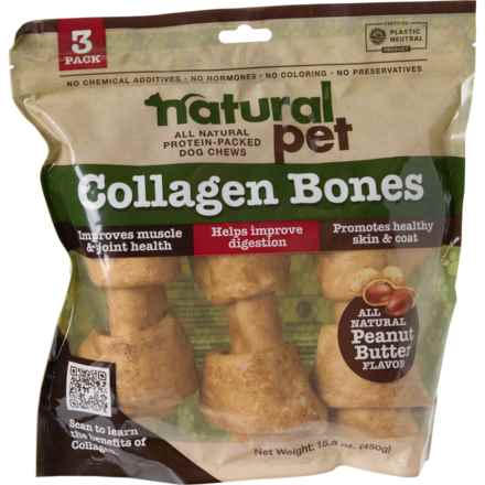 Natural Pet Collagen Dog Bones - 3-Count in Pb