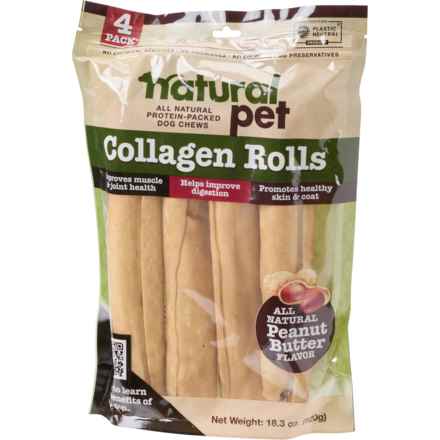 Natural Pet Collagen Roll Dog Chews - 4-Count in Multi